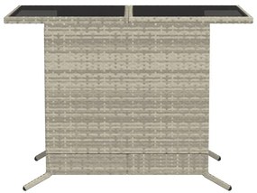 vidaXL 3 részes világosszürke polyrattan bisztrógarnitúra párnákkal