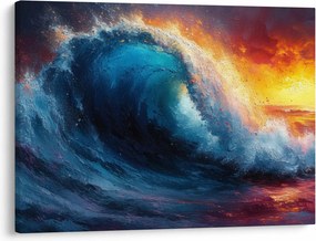 Kép - Hullám a naplementében (70x50 cm)