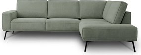 Zöld zsenília sarokkanapé (jobb oldali-L alakú) Amsterdam – Scandic