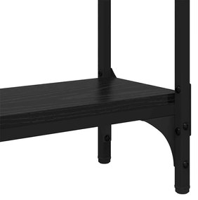 vidaXL Konzolasztal polcokkal Fekete tölgy 75 x 22,5 x 75 cm Faanyag