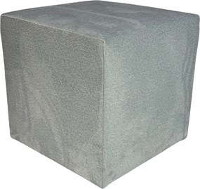 Négyzet alakú velúr puff világos szürke könnyen tisztítható, lángálló