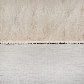 Krémszínű szintetikus szőrme szőnyeg 80x150 cm Waffle Faux Fur – Flair Rugs