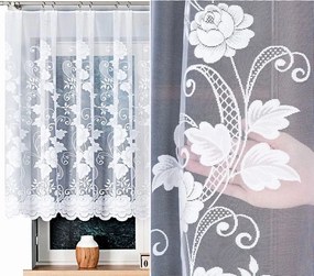 Jacquard mintás függöny 023006, 400x130cm egyenes, virágmintás (szegélyekkel)