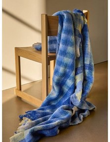 Kék gyapjúkeverék takaró 140x200 cm Loom – Hübsch