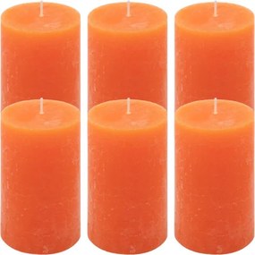 Paraffin gyertya rusztikus 11,5 cm 40 óra 6 db narancssárga