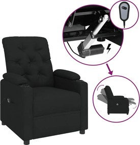 vidaXL fekete szövet elektromos dönthető fotel