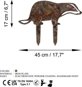 Badger fém kerti dísztárgy, 32×45 cm – TR565TNL1292