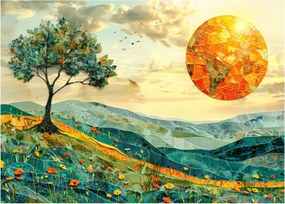 Üveg kép - Tájkép illusztráció (70x50 cm)