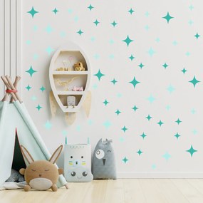 PIPPER. Textil falmatrica "Csillagok" Szín: Türkiz