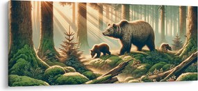 Kép - Medvék az erdőben (120x50 cm)