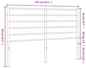 fekete fém fejtámla 135 cm