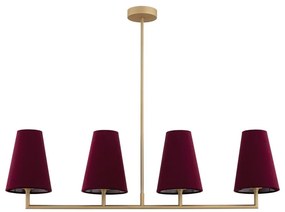 Argon 1829 - Csillár rúdon SAFIANO 4xE27/15W/230V Burgundi