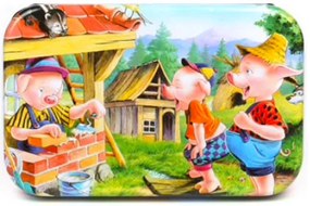 Fából készült Puzzle - A Három Kismalac 2 60db
