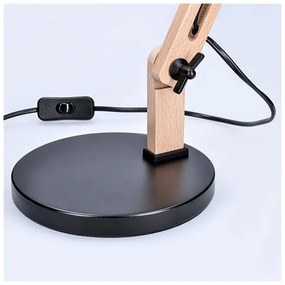 Solight WO57-B FALUN Asztali lámpa 1xE27/25W/230V fekete/tölgy