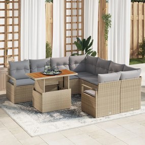 Kert étkező szett 9 pcs Barna és szürke 100 x 55 x 73 cm