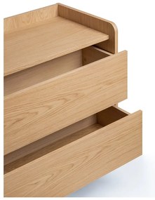 Natúr színű magas komód tölgyfa dekorral 80x82 cm Wrap – Bonami Selection