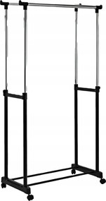 Dupla gurulós ruhaakasztó állvány előszoba gardróbhoz