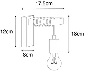 Ipari fali lámpa acélból barna színnel - Gallow
