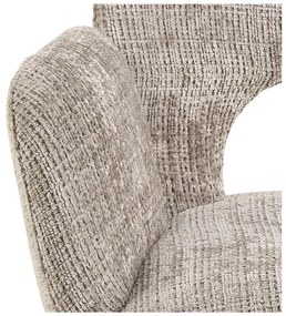 Világosszürke kárpitozott karfás étkezőfotel Graham – Actona