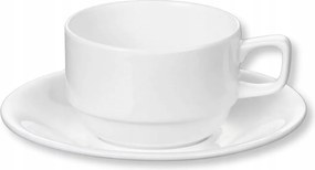 Porcelán csésze csészealjjal, Prémium kávéhoz fehér 220 ml Wilmax