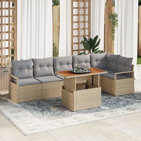 Kert étkező szett 7 pcs Barna és szürke 100 x 55 x 73 cm
