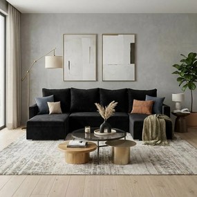 MONDO-U ággyá alakítható sarokkanapé Fekete