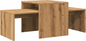 vidaXL kézműves tölgy színű szerelt fa dohányzóasztal 100 x 48 x 40 cm