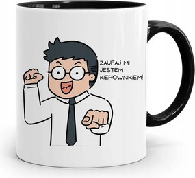 Fekete Bögre Vezetőnek Bízz Bennem! Ajándék fényképes nyomattal