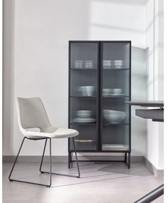 Fekete acél tálalószekrény 70x143x41 cm Trixie – Kave Home