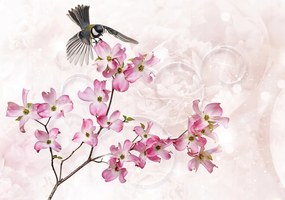 Virág minta poszter, fotótapéta, Vlies (208 x 146 cm)