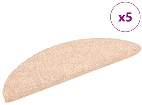 5 db barna tűlyukasztott öntapadó lépcsőszőnyeg 56x17x3 cm