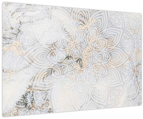 Egy fehér mandala képe (90x60 cm)