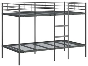 fekete acél emeletes ágy matrac nélkül 100 x 200 cm