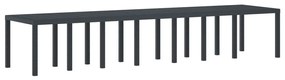 17 Részes Kert Étkező Szett Párnákkal Barna Polirattan, Kert Asztal Barna 250x100x73 cm Polirattan, Kert Asztal Barna 150x100x73 cm Polirattan, Kert Székek Párnákkal 4 db Barna Polirattan