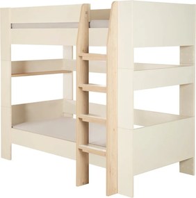 Bézs emeletes gyerekágy ágyrács nélkül 90x200 cm Double – Roba