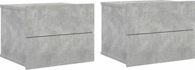 vidaXL 2 db betonszürke szerelt fa éjjeliszekrény 40 x 30 x 30 cm