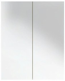 fehér és tölgy MDF tükrös fürdőszobaszekrény 60 x 15 x 75 cm