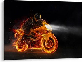 Kép - Motoros lángokkal (70x50 cm)