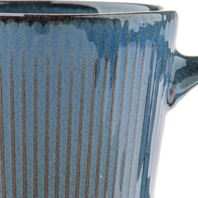 6 darabos kerámia bögrés készlet Rustik 410 ml, kék