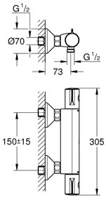 GROHE 34558000 - Termosztátos zuhanycsaptelep GROHTHERM 800 DN 15 fényes króm