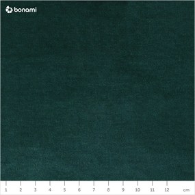 Sötétzöld bársony kinyitható-tárolóhelyes kanapé 247 cm Lazaro – ELTAP