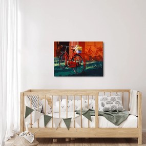 Piros kerék képe, akril festés (70x50 cm)