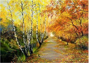 Kép - Egy romantikus sugárút a víz mentén. (üvegen) (70x50 cm)
