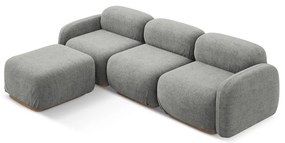 Szürke buklé moduláris sarokkanapé Ailani – Makamii