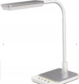 Led asztali lámpa 8W Nico 470lm fehér szálcsiszolt ezüst Kaja