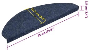15 db kék öntapadó lépcsőszőnyeg 65x22,5x3,5 cm