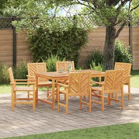 Kerti étkező székek 6 pcs Barna 59 x 62.5 x 89 cm tömör akácfa