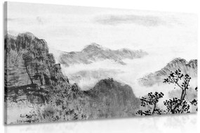 Kép kínai természet fekete fehérben