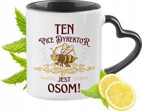 Vice Igazgatónak Fekete Bögre Szív Alakú Füllel Ajándék