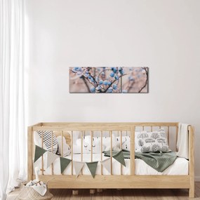 Bogyók egy bokor képe (órával) (90x30 cm)